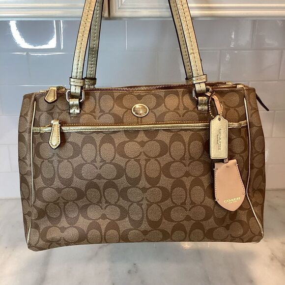 Coach Peyton Signature Jordan Double Zip Carryall - Picture 2 of 16